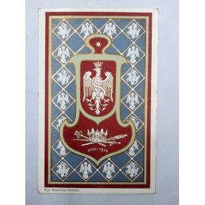 Pocztówka - Orzeł Zygmuntowski i insygnia koronne [ Matzke ] 1910