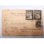 Pocztówka - Pan zagłoba zdobywa sztandar - ręcznie malowane [1935]