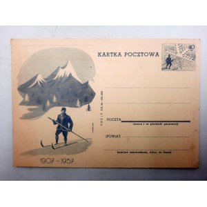 Karta Pocztowa - 50 lat Narciarstwa Polskiego - 1907 - 1957