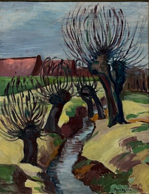 Mondzain Szymon(1890-1979), Pejzaż z wierzbami
