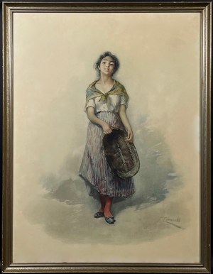 Fausto Zonaro(1854-1929), Młoda Włoszka z koszem