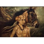 Jerzy Kossak -warsztat, Amazonka z koniem