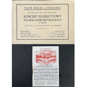 Program koncertu plebiscytowego Feliksa Nowowiejskiego(1877-1946) z Warmji