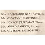 Ignacy Friedman- list z programem koncertu dla Roosevelta