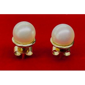 Złote kolczyki z perłami AKOYA