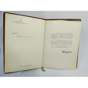 Diplom des Präsidiums des Nationalen Woiwodschaftsrates Zielona Góra