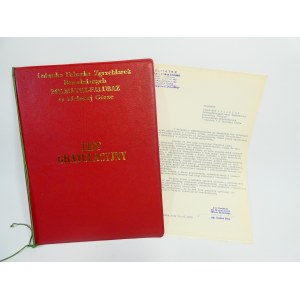 Dyplom Lubuska Fabryka Zgrzeblarek Bawełnianych w Zielonej Górze 1978