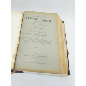 Pamiętnik Towarzystwa Lekarskiego Warszawskiego, Tom LXXXVIII, Rok 1892