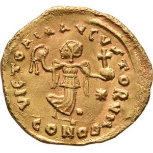 Byzanc, Justinianus I., 527 - 565, Tremissis, D.N.IVSTINIANVS.P.P.AVG., hlava zprava /