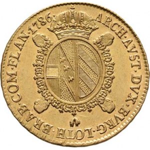 Josef II., ( 1765 - ) 1780 - 1790, Sovráno 1786 M, Milán, P.21, KM.33, 11.075g,