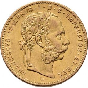 František Josef I., 1848 - 1916, 8 Zlatník 1871 (pouze 34.000 ks), 6.442g, nep.hr.,