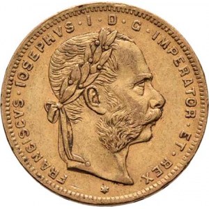 František Josef I., 1848 - 1916, 8 Zlatník 1876, 6.426g, nep.hr., nep.rysky, pěkná