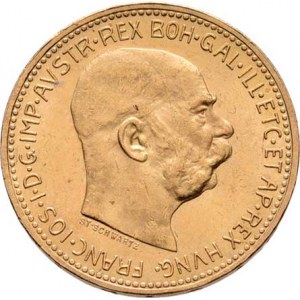 František Josef I., 1848 - 1916, 20 Koruna 1910 - Schwartz, 6.774g, nep.hr.,