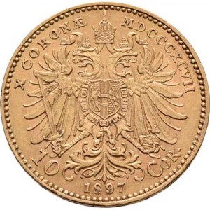 František Josef I., 1848 - 1916, 10 Koruna 1897, 3.372g, dr.hr., nep.rysky, pěkná