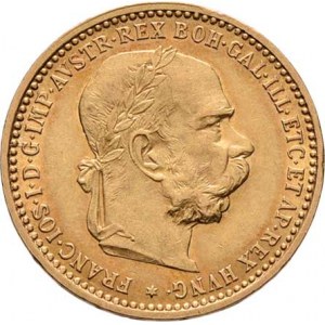 František Josef I., 1848 - 1916, 10 Koruna 1905, 3.375g, nep.hr., nep.rysky, pěkná