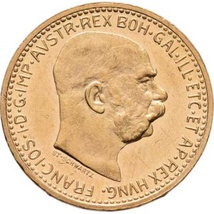 František Josef I., 1848 - 1916, 10 Koruna 1910 - Schwartz, 3.388g, dr.hr., nep.rysky,