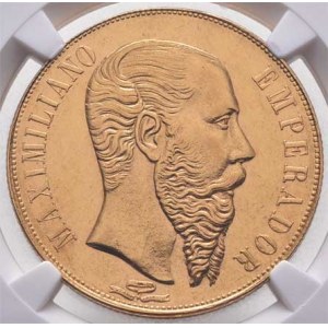 Mexiko, Maxmilian, 1864 - 1867, 20 Pesos 1866 Mo, Mexiko, KM.389 (Au875), mince je