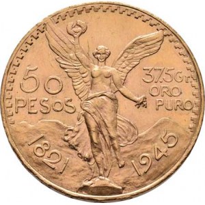 Mexiko, republika, 1867 -, 50 Peso 1945 Mo, Mexiko, KM.481 (Au900), 41.633g,