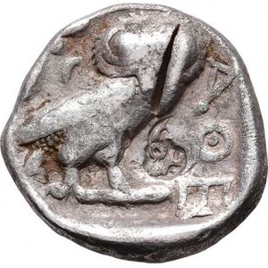Attika, Atény, 393 - 300 př.Kr., AR Tetradrachma, Hlava Atény doprava / sova doprava,