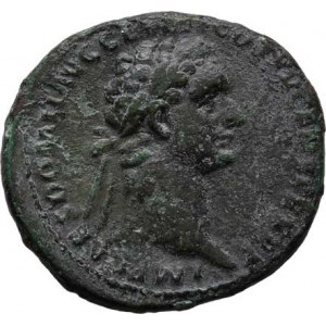 Domitianus, 81 - 96, AE As, Rv:VIRTVTI.AVGVSTI.S.C., stojící Virtus,