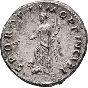 Traianus, 98 - 117, AR Denár, Rv:SPQR.OPTIMO.PRINCIPI., stojící Pax