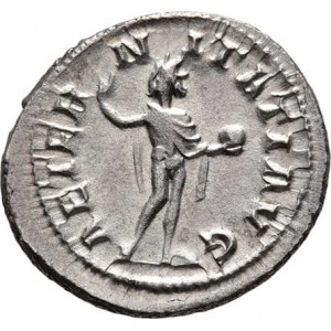 Gordianus III., 238 - 244, AR Denár, Rv:AETERNITATI.AVG., stoj. Sol, RIC.111,