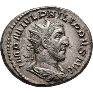 Philippus I., 244 - 249, AR Antoninianus, Rv:AEQVITAS.AVGG., stojící