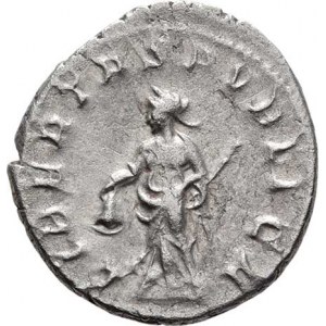 Trebonianus Gallus, 251 - 253, AR Antoninianus, Rv:LIBERTAS.PVBLICA., stojící