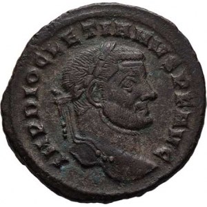 Diocletianus, 284 - 305, AE Follis, Rv:FELIX.ADVENT.AVGG.NN., stojící