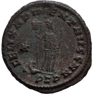 Diocletianus, 284 - 305, AE Follis, Rv:FELIX.ADVENT.AVGG.NN., stojící
