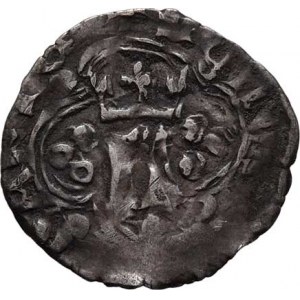 Červená Rus, Ludvík z Anjou, 1370 - 1382, 1/2 Groš b.l., korunované L, opis / lev zleva, opis,