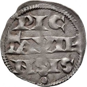Francie - Poitou, Richard Lví Srdce, 1169 - 1199, Denár b.l., kříž a opis / 3-řádk.nápis, Boudeau.4