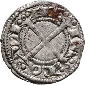 Francie - Provence, Alfons II. Aragonský, 1196 - 1209, Obol b.l., hlava zleva, opis / velký kříž, o