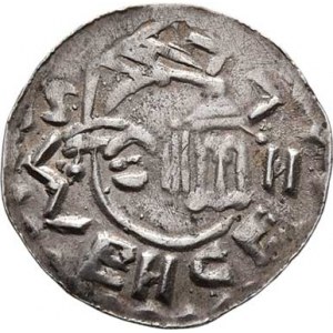 Vratislav II., králem v Čechách 1086 - 1092, Denár, Ca.354, F.IX/10 (916) - úzká koruna - tři