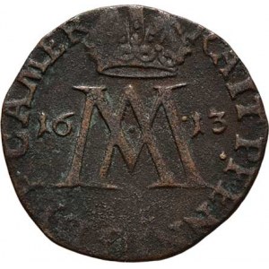 Matyáš II., 1612 - 1619, Početní peníz 1613, Praha-Hübmer, Pro.7.1.4.9A,