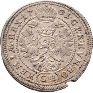 Leopold I., 1657 - 1705, 3 Krejcar 1701 GE, Praha-Egerer, Nech.215, MKČ.1429,