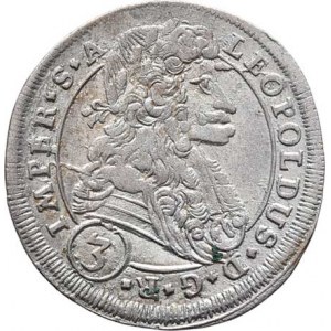 Leopold I., 1657 - 1705, 3 Krejcar 1698 CK, K.Hora-Krahe, Nech.318, MKČ.1460,