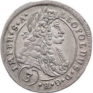 Leopold I., 1657 - 1705, 3 Krejcar 1699 CK, K.Hora-Krahe, Nech.319, MKČ.1460,