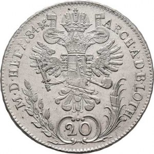 Josef II., (1765 -) 1780 - 1790, 20 Krejcar 1784 C, Praha, P.31, MKČ.2013, 6.673g,