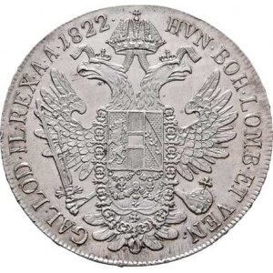 František II., 1792 - 1835, Tolar konvenční 1822 C, Praha, 28.044g, dr.škr.,
