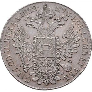 František II., 1792 - 1835, Tolar konvenční 1822 C, Praha, 27.971g, škr. v Rv.,