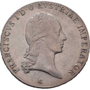 František II., 1792 - 1835, Tolar konvenční 1824 C, Praha, 28.065g, nep.just.,