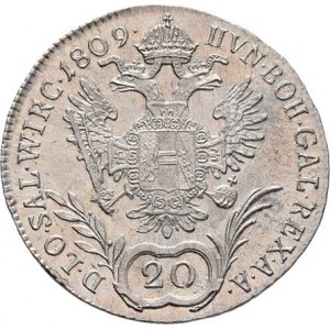 František II., 1792 - 1835, 20 Krejcar 1809 C, Praha, 6.614g, nep.hr., nep.rysky,