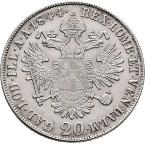 Ferdinand V., 1835 - 1848, 20 Krejcar 1844 C, Praha, 6.696g, nep.hr., nep.rysky,