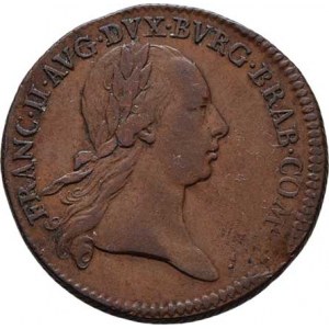 František II., 1792 - 1835, AE menší jeton na holdování v Belgii 1794 - poprsí