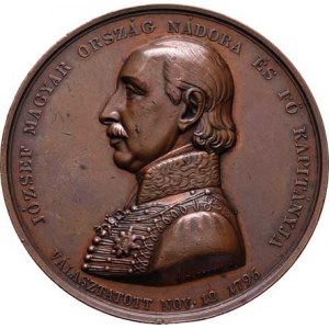 Arcivévoda Josef Antonín - uherský palatin, 1776-1847, Boehm - AE medaile na 50 let správy Uher 179