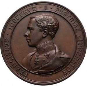 František Josef I., 1848 - 1916, Lange - AE medaile na vítězství u Novary 1849 (1914)