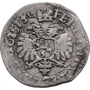 Schlik Jindřich, 1612 - 1650, 3 Krejcar 1635 - s titulem Ferdinanda II., Planá