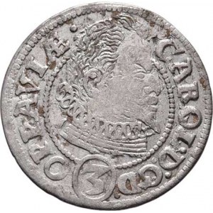 Opava, Karel Liechtenstein, 1614 - 1627, 3 Krejcar (1)614 BH, Haase, Sa.12 (obr.8), Kop.6365,