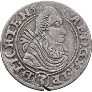 Opava, Karel Eusebius Liechtenstein, 1627 - 1684, 3 Krejcar 1629 MW, Wilke, Sa.41 (obr.14), Kop.640